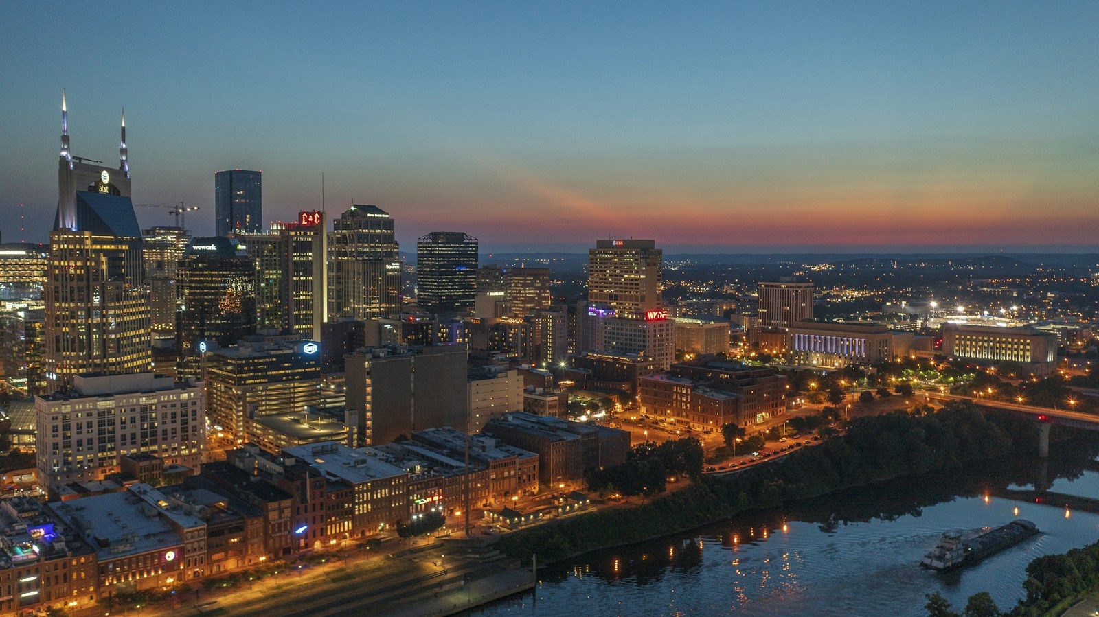 Nashville skyline at dusk — studio based, nationwide
